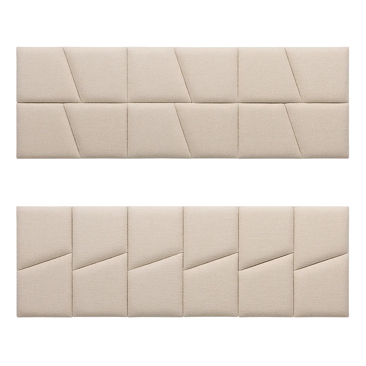 Padded Wall Panels Set 2 Cream two variants on white background Decormania.eu