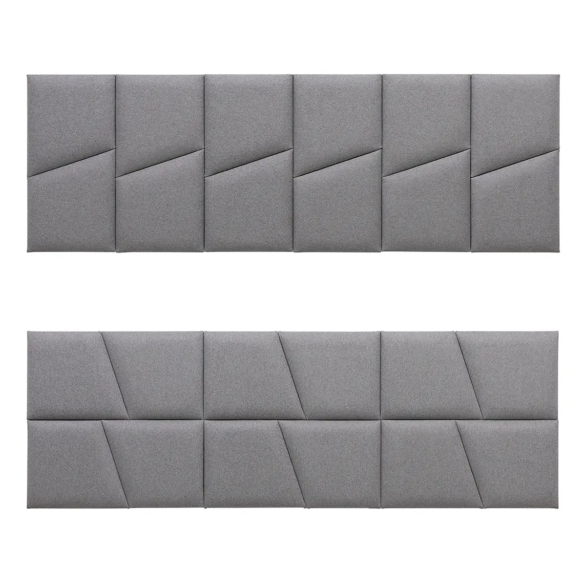 Padded Wall Panels Set 2 Grey on white background Decormania.eu