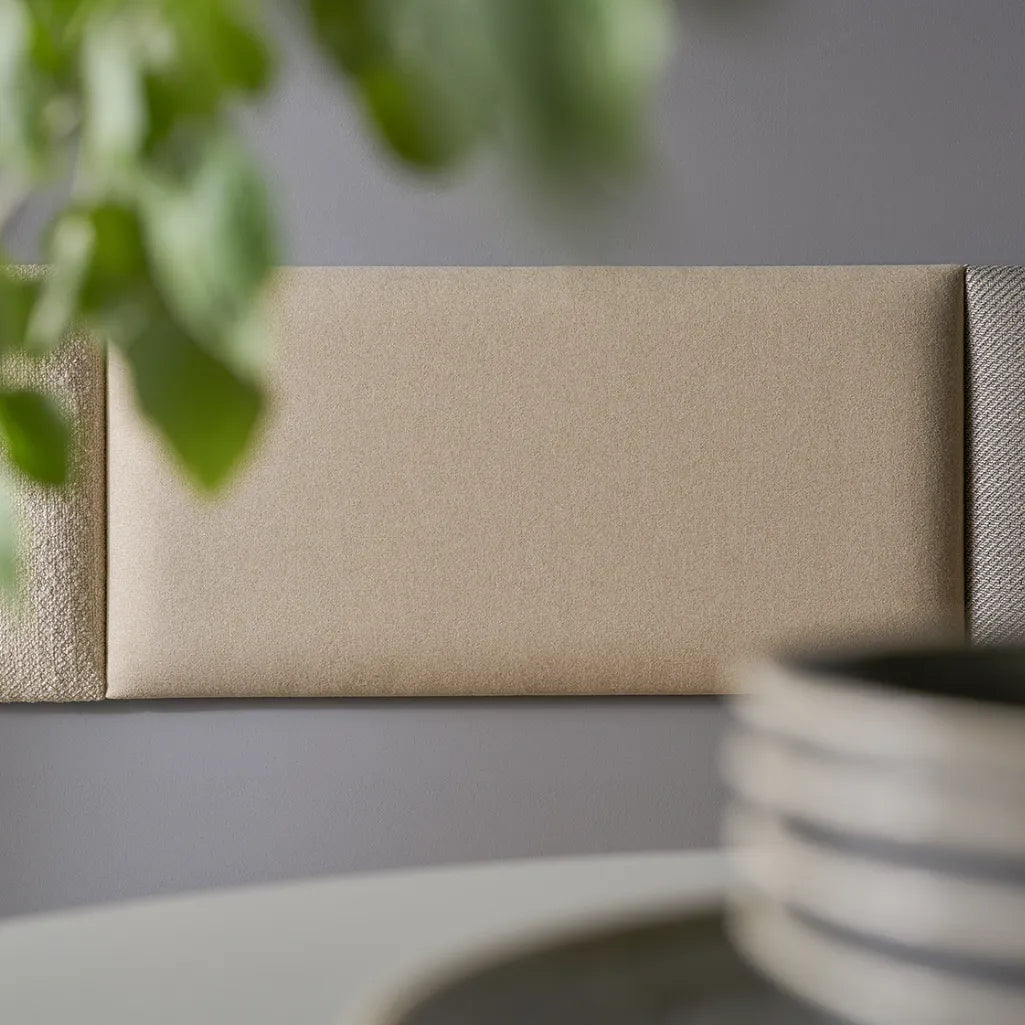 Padded Wall Panels Set 4 Beige on grey wall Decormania.eu