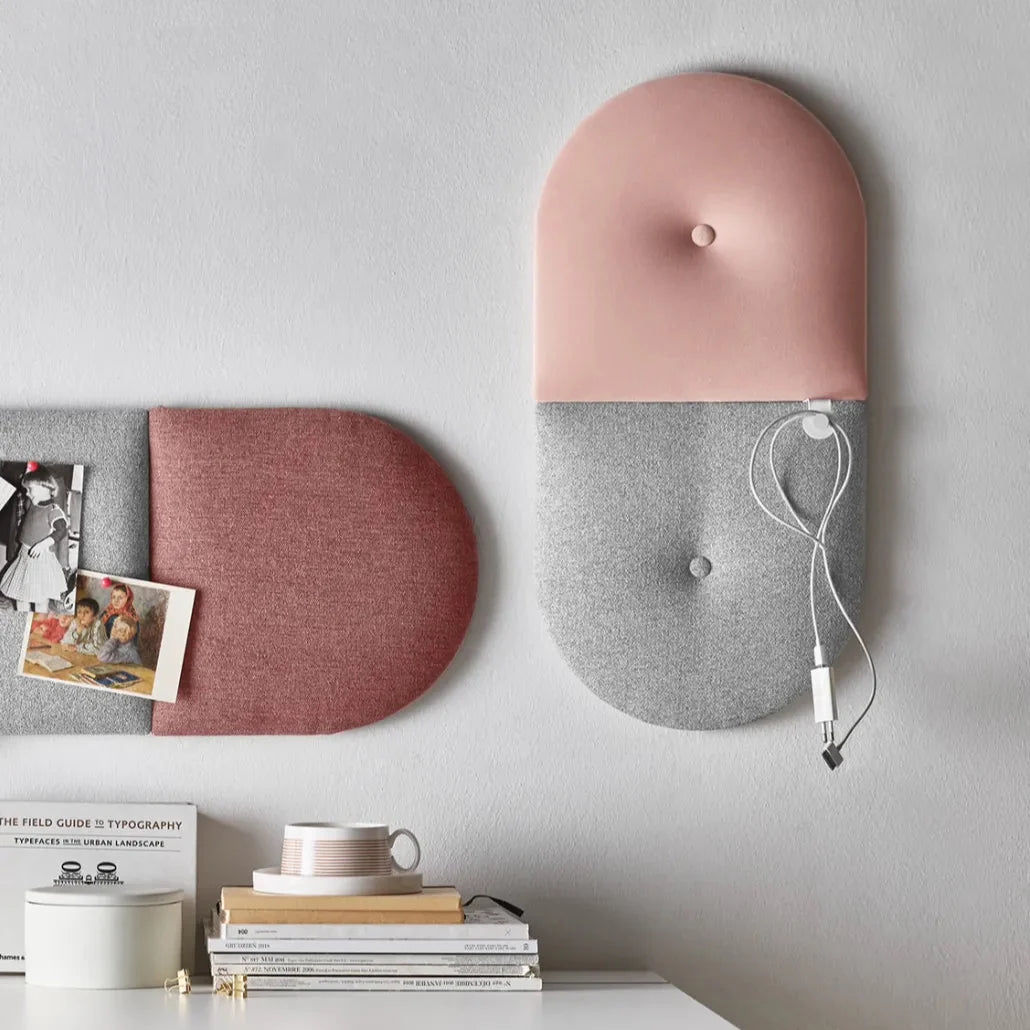 Padded Wall Panels Set 5 Pink on white background Decormania.eu