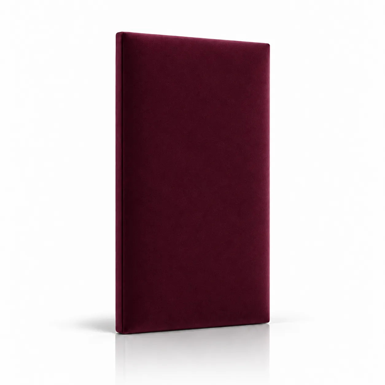 Burgundy bespoke upholstered wall panel on white background