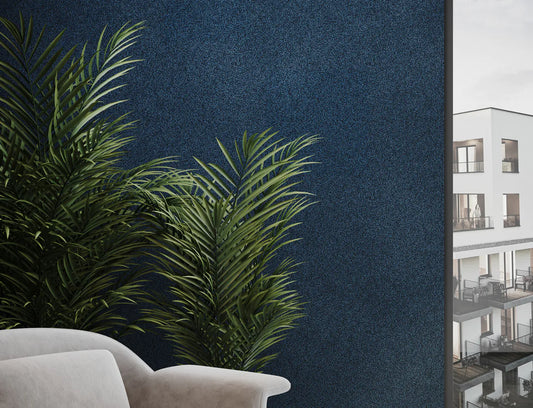 Plain Acoustic Wallpaper Wool feature wall closeup Decormania.eu