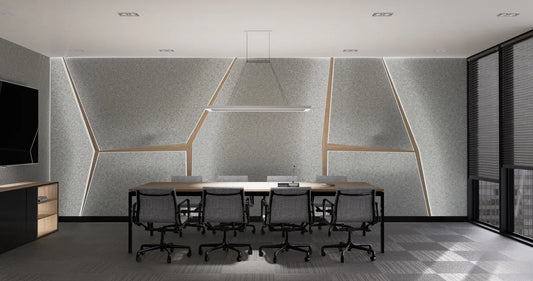 Plain Acoustic Wallpaper Wool in grey interior Decormania.eu