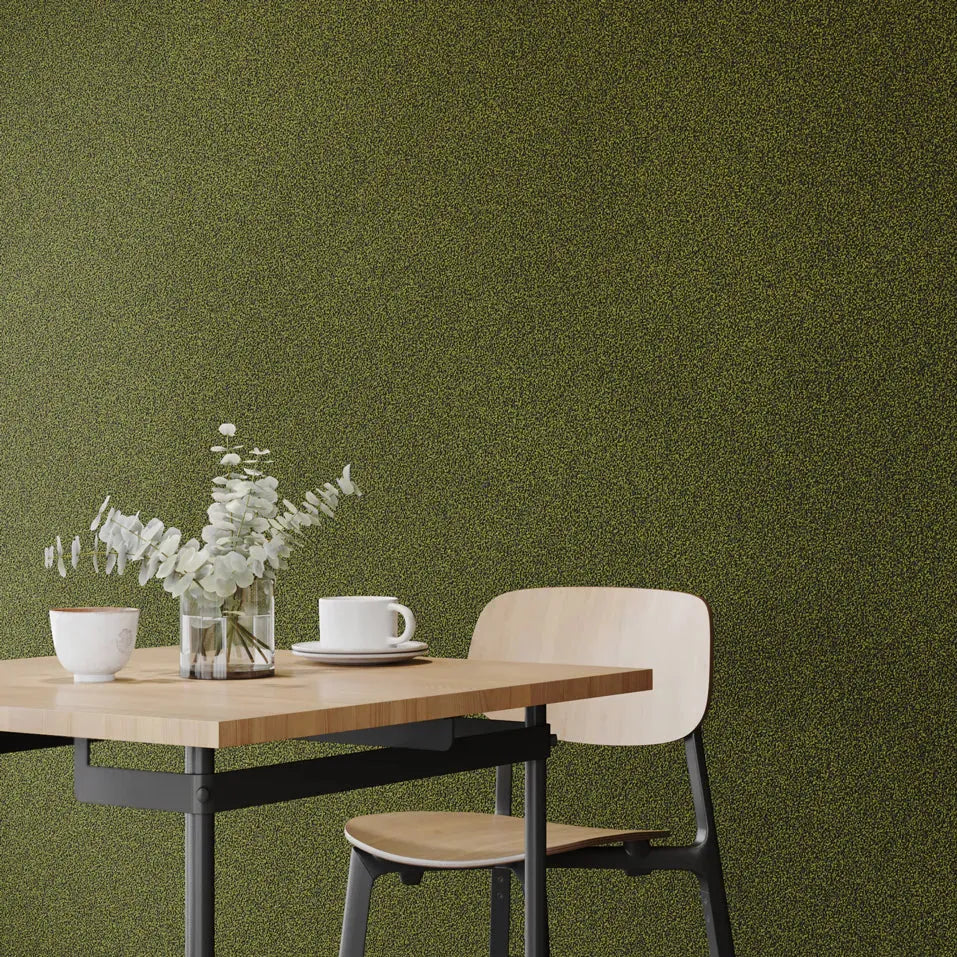 KHAKI Plain Acoustic Wallpaper - 90% Wool-fluffo-DecorMania-eu