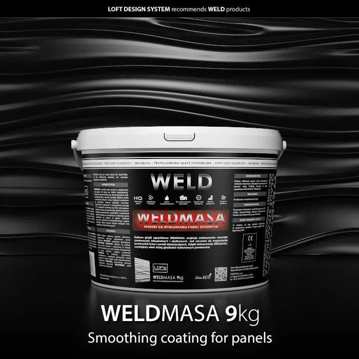 Premium Gypsum Adhesives & accessories - WELDMASA on black background DecorMania.eu