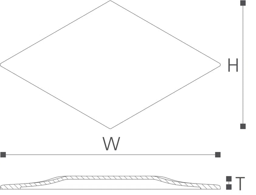 RAY 3D Polyurethane Wall Art Panel dimensions on white background Decormania.eu