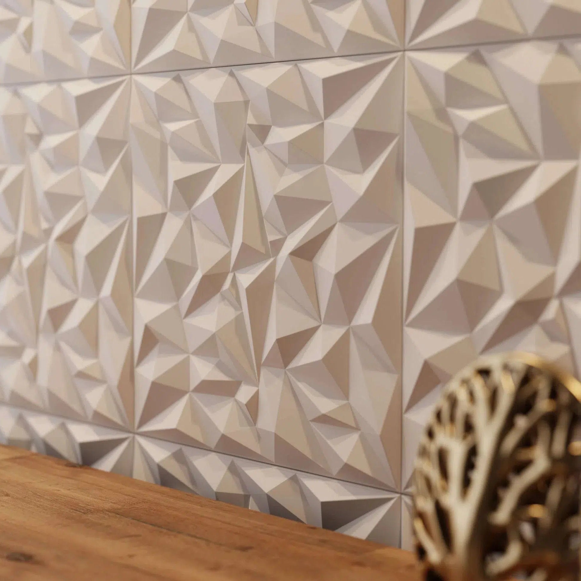 RHINESTONE Polystyrene Wall Art – 3D Decorative Panels white colour closeup DecorMania.eu