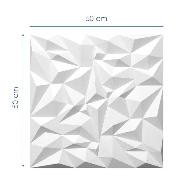 RHINESTONE Polystyrene Wall Art – 3D Decorative Panels on white background with dimensions DecorMania.eu