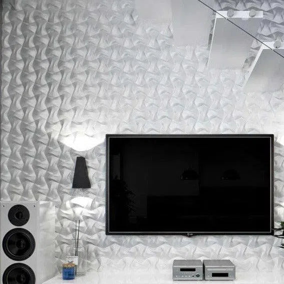 RIBBON Polystyrene Wall Art – 3D Decorative Panels in white interior DecorMania.eu