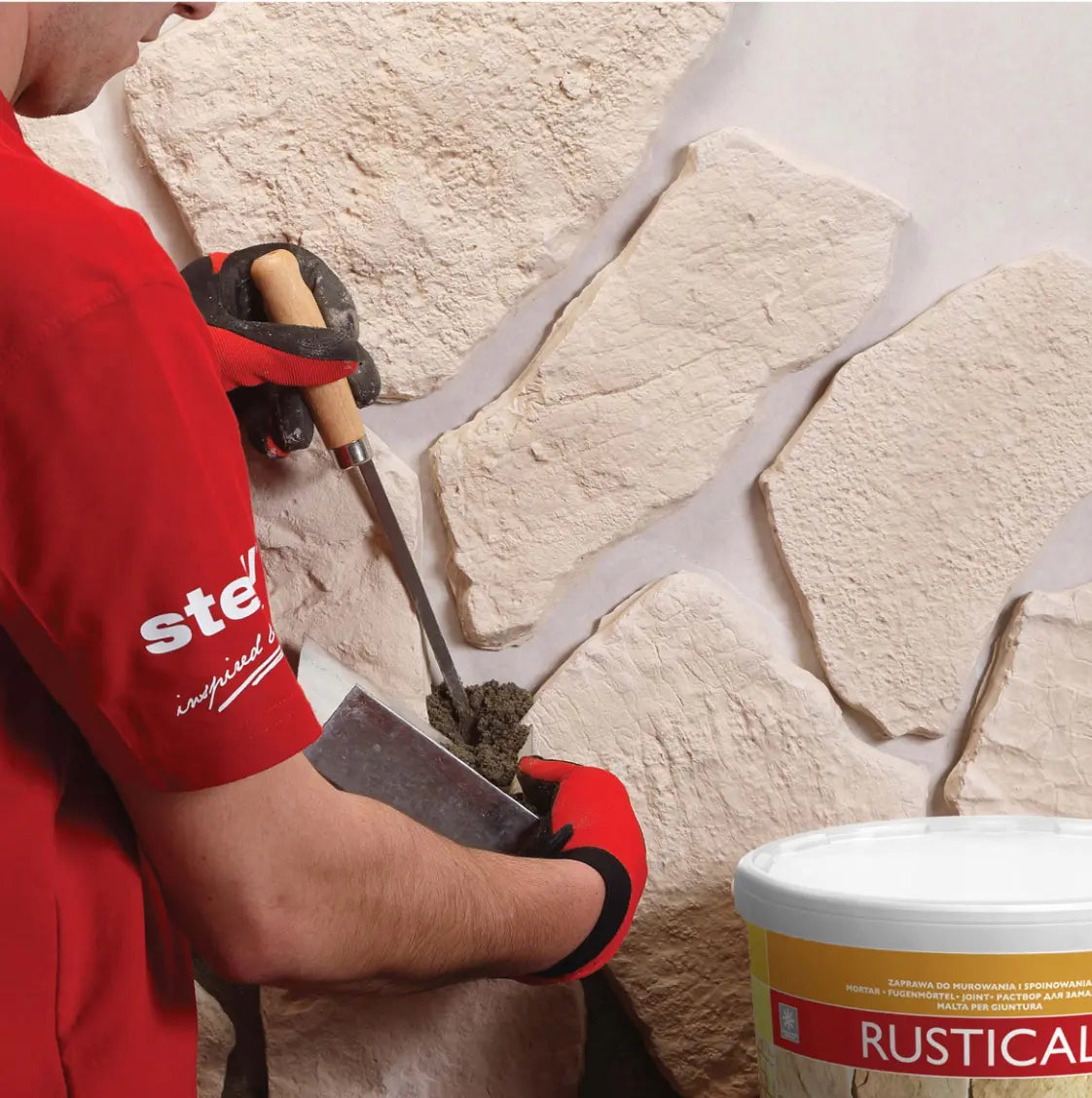 Rustical Grout - Decormania Adhesive & Accessory during application Decormania.eu