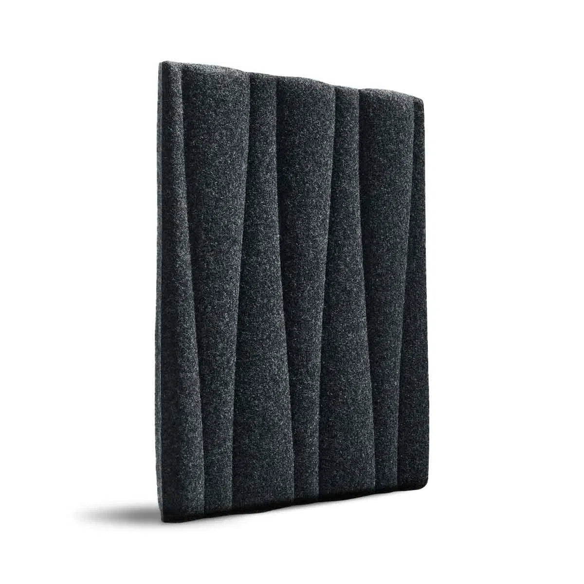 SANDGLASS 3D Acoustic Felt Wall Panels on white background BLACK DecorMania.eu