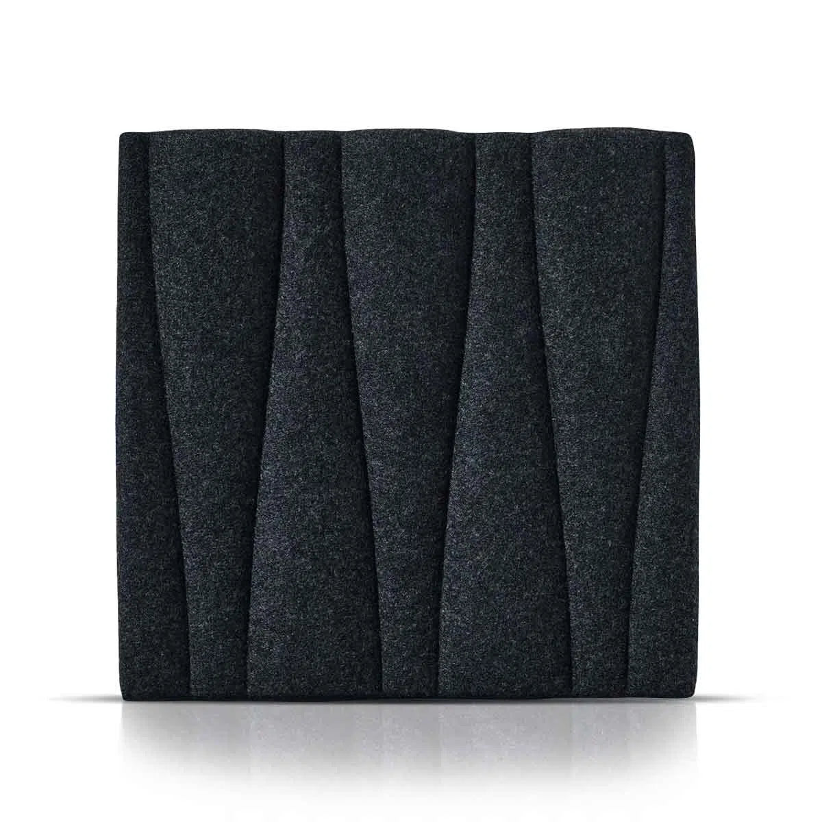 SANDGLASS 3D Acoustic Felt Wall Panels on white background BLACK DecorMania.eu