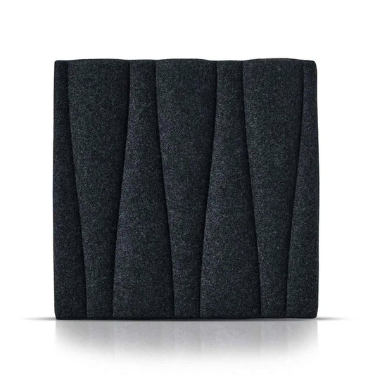 SANDGLASS Acoustic 3D Felt Wall Panels on white background BLACK DecorMania.eu