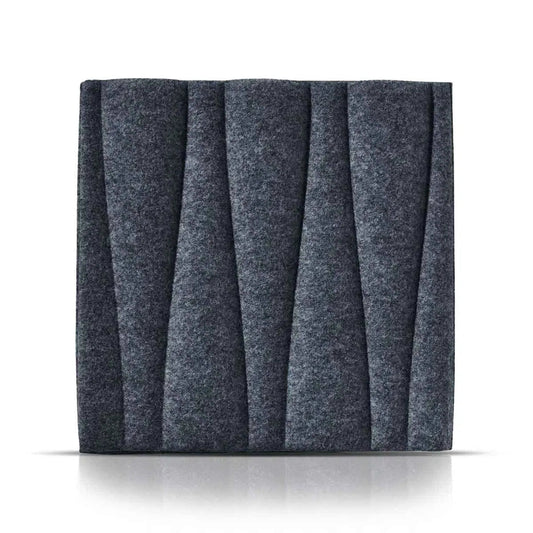 SANDGLASS Acoustic 3D Felt Wall Panels on white background GREY Decormania.eu