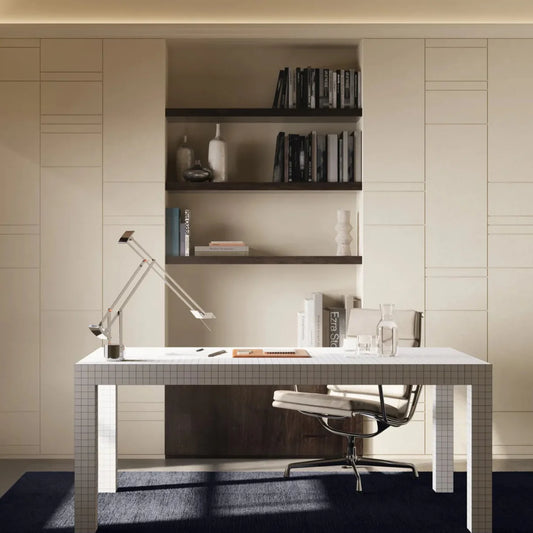 SCURETTO 3D Polyurethane Wall Art Panel in white office interior square DecorMania.eu