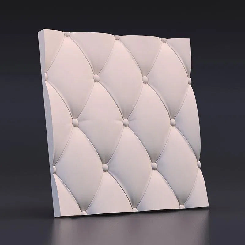 SOFT BUTTONS Gypsum 3D Wall Panels on grey colour background DecorMania.eu