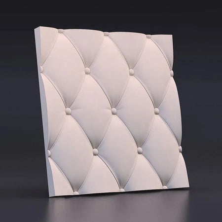 SOFT BUTTONS Gypsum 3D Wall Panels on grey colour background DecorMania.eu