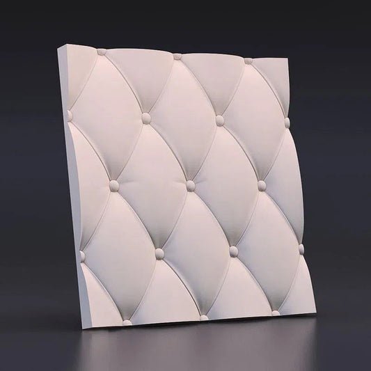 SOFT BUTTONS Gypsum 3D Wall Panels on grey colour background DecorMania.eu