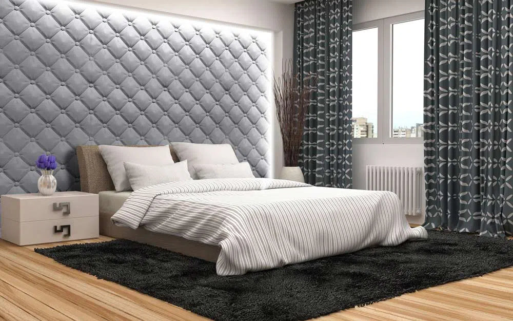 SOFT BUTTONS Polystyrene Wall Art – 3D Decorative Panels in bedroom interior DecorMania.eu
