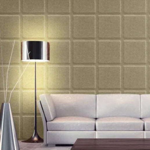 SQUARE BOLD Acoustic 3D Felt Wall Panels in modern living room interior CREAM cropped DecorMania.eu