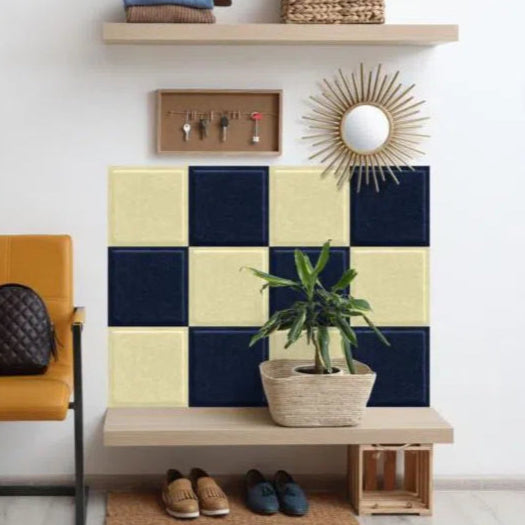 SQUARE BOLD 3D Acoustic Felt Wall Panels in white colour interior NAVY cropped Decormania.eu