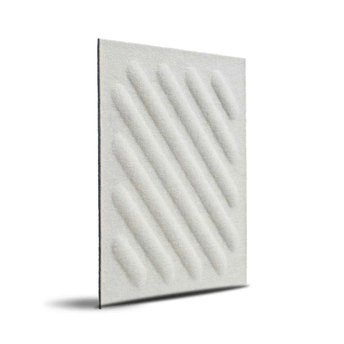 SQUARE RIFT 2 Acoustic 3D Felt Wall Panels on white background CREAM DecorMania.eu