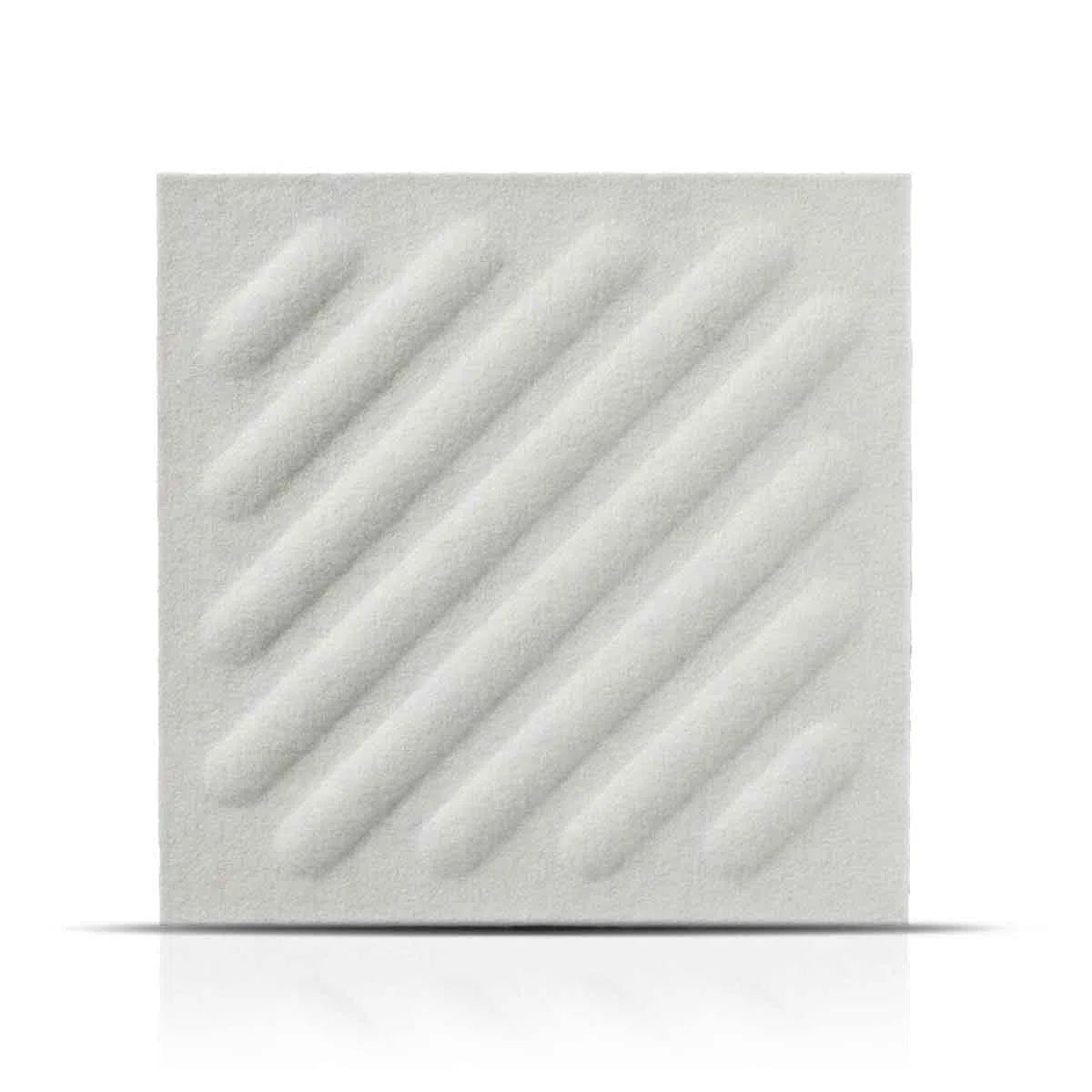 SQUARE RIFT 2 Acoustic 3D Felt Wall Panels on white background CREAM DecorMania.eu