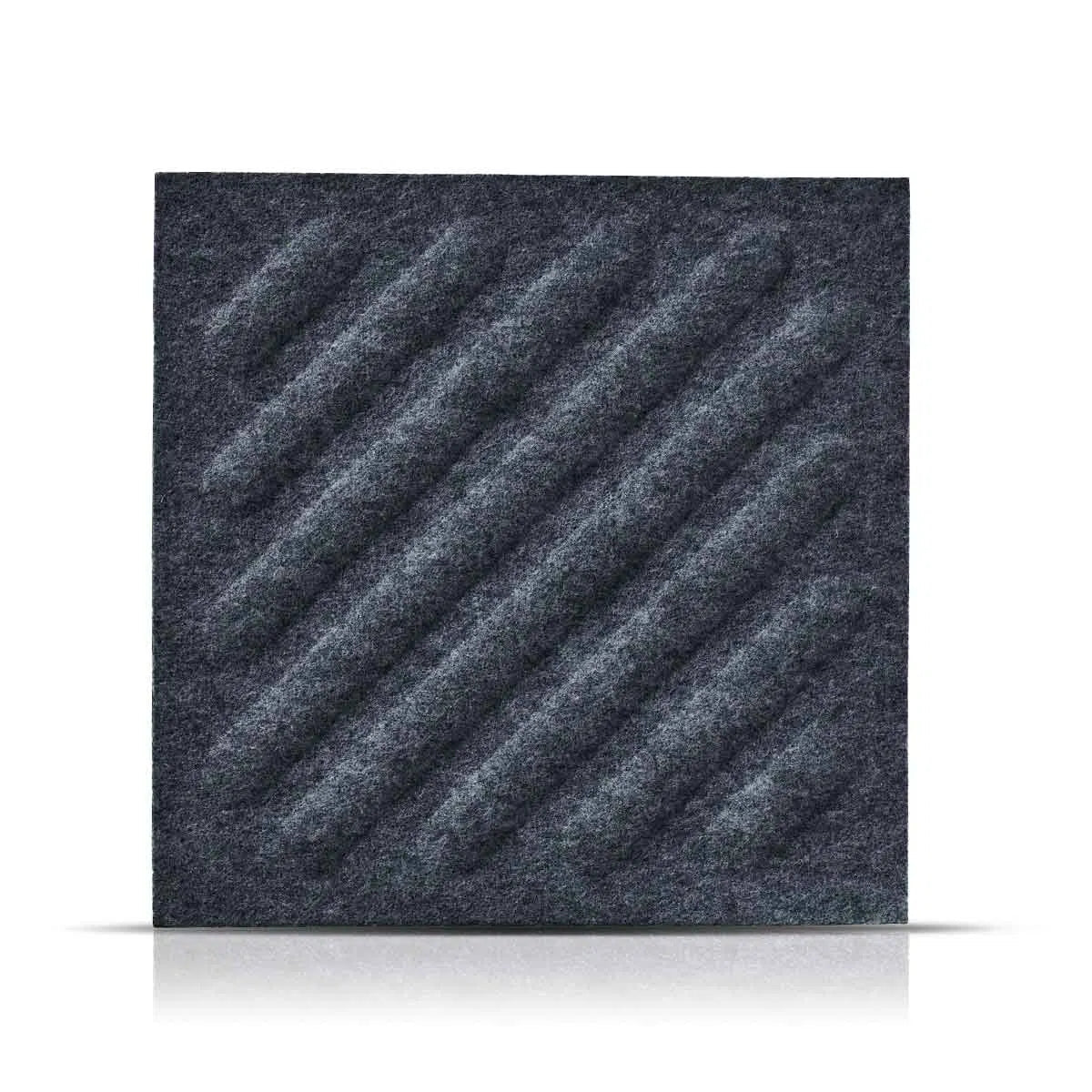 SQUARE RIFT 2 Acoustic 3D Felt Wall Panels on white background GREY DecorMania.eu