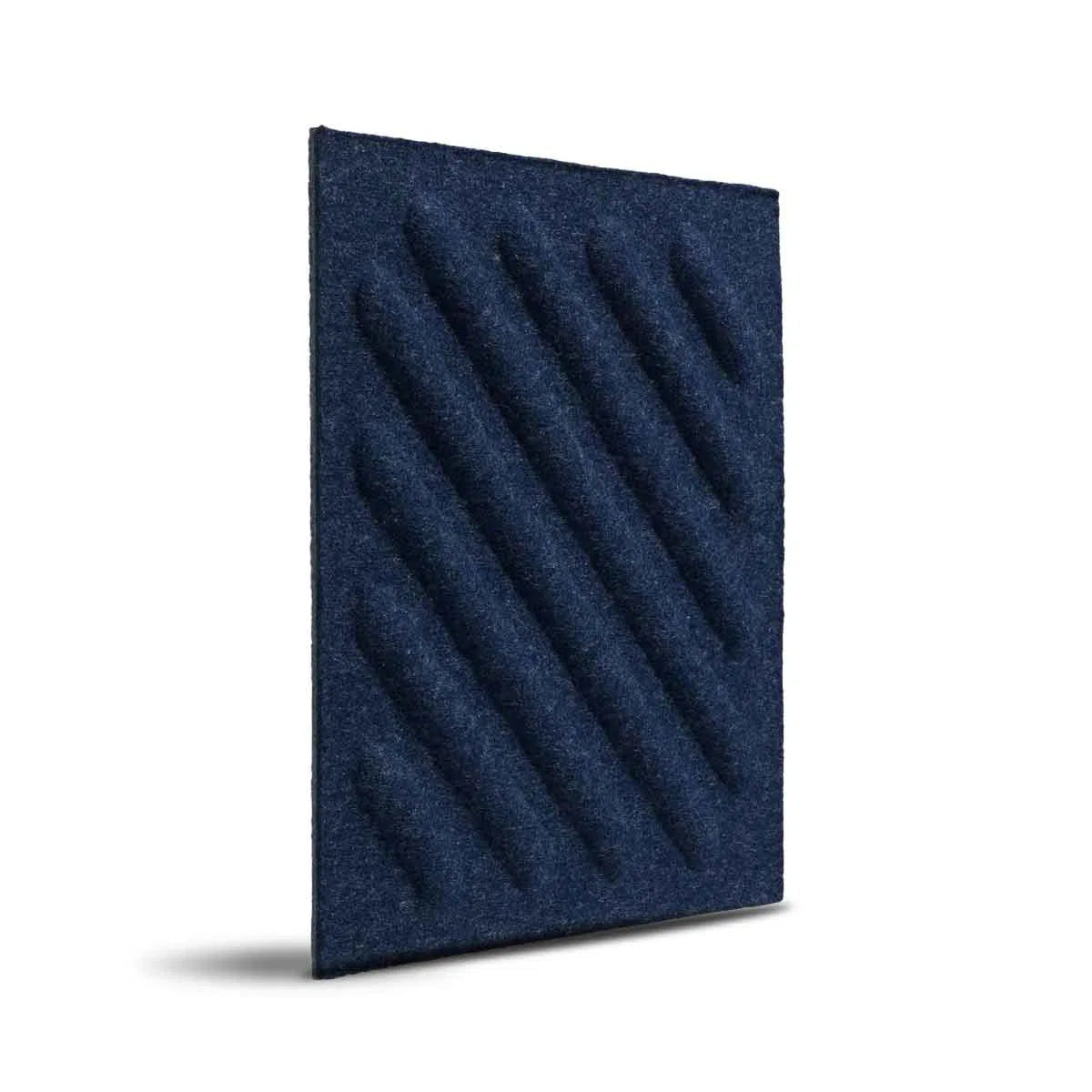 SQUARE RIFT 2 Acoustic 3D Felt Wall Panels on white background NAVY 30x30 cm DecorMania.eu