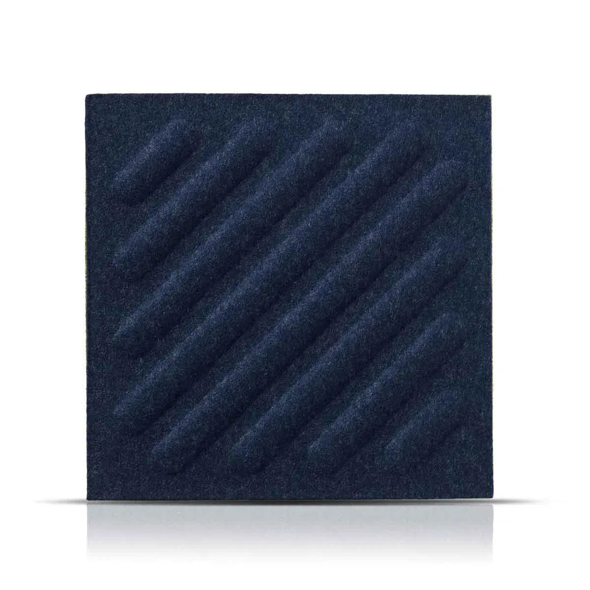 SQUARE RIFT 2 Acoustic 3D Felt Wall Panels on white background NAVY 30x30 cm DecorMania.eu