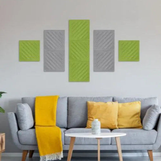 SQUARE RIFT 2 3D акустични панели от филц за стена - МУЛТИПАК ОЛИВ 