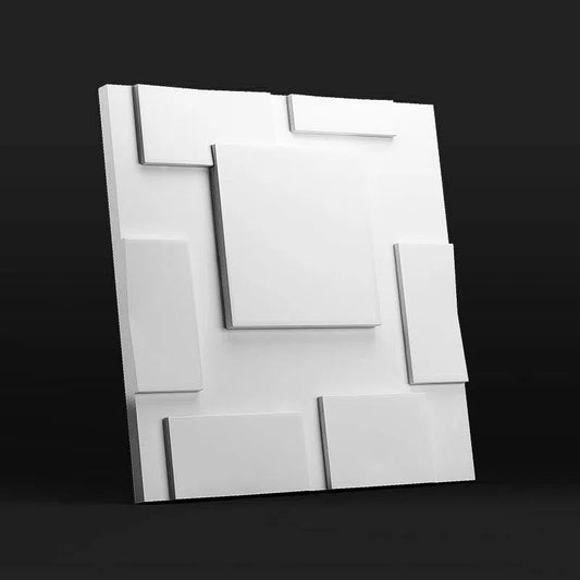 SQUARES Gypsum 3D Wall Panels on black background DecorMania.eu