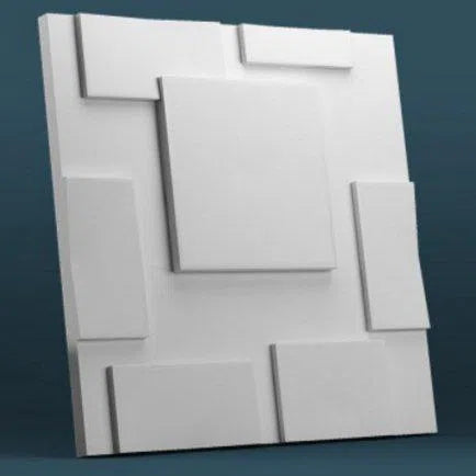 SQUARES Gypsum 3D Wall Panels on white background DecorMania.eu