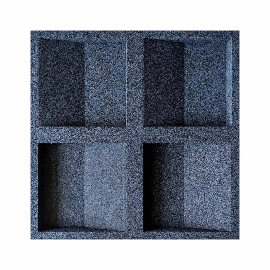 SQUARE 3D Cork Acoustic Wall Panels on white background DEEP BLUE DecorMania.eu