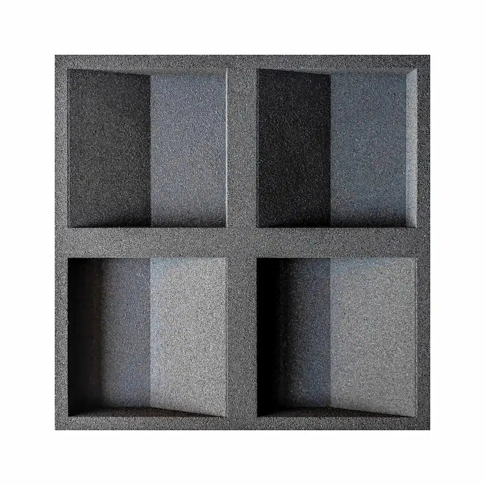SQUARE 3D Cork Acoustic Wall Panels on white background GREY DecorMania.eu