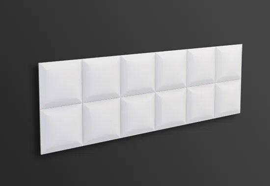 SQUARE 3D Polyurethane Wall Art Panel on grey background DecorMania.eu