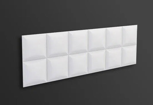 SQUARE 3D Polyurethane Wall Art Panel on grey background DecorMania.eu