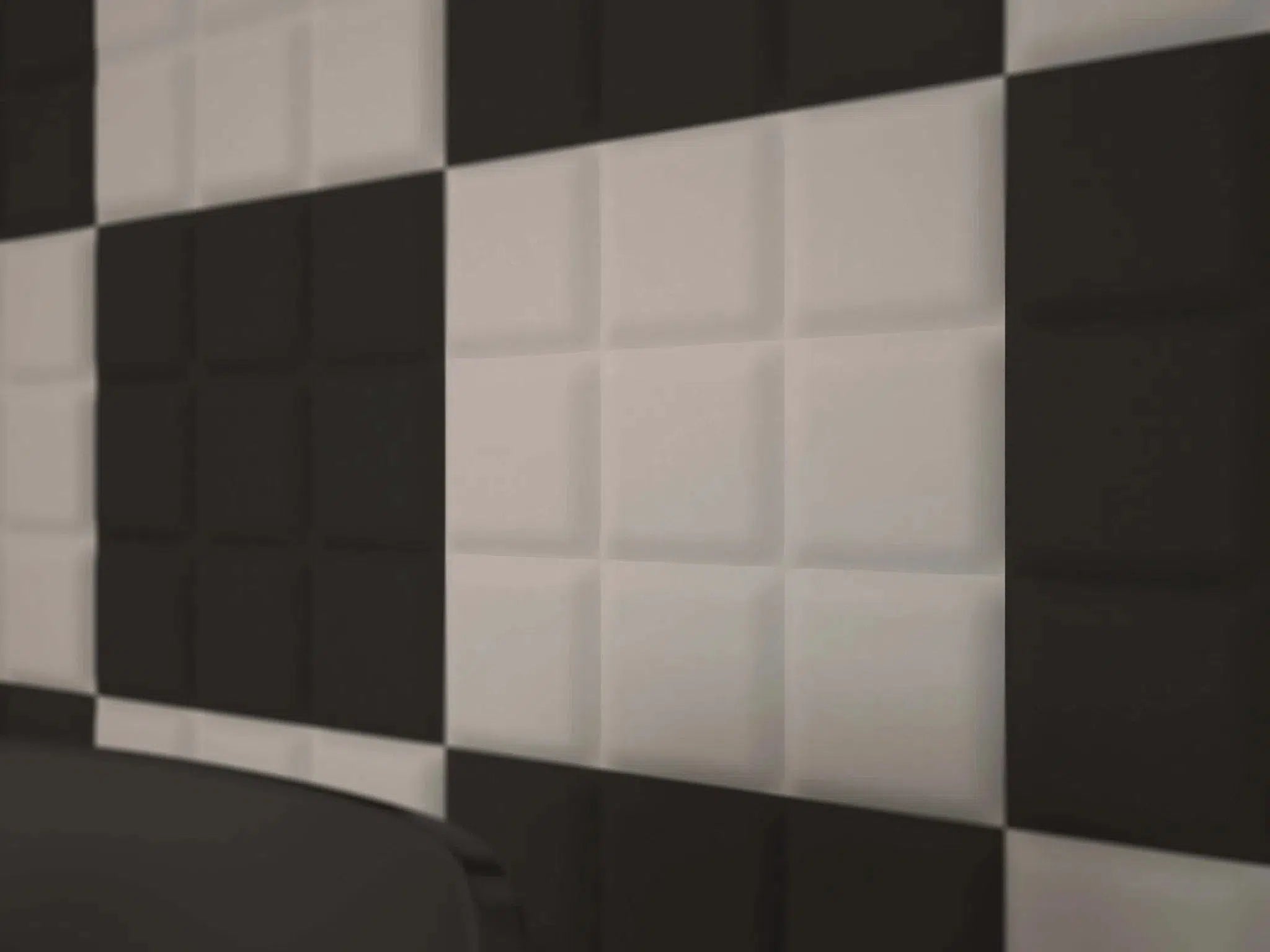 SQUARE Polystyrene Wall Art – 3D Decorative Panels blank and white checkered configuration DecorMania.eu