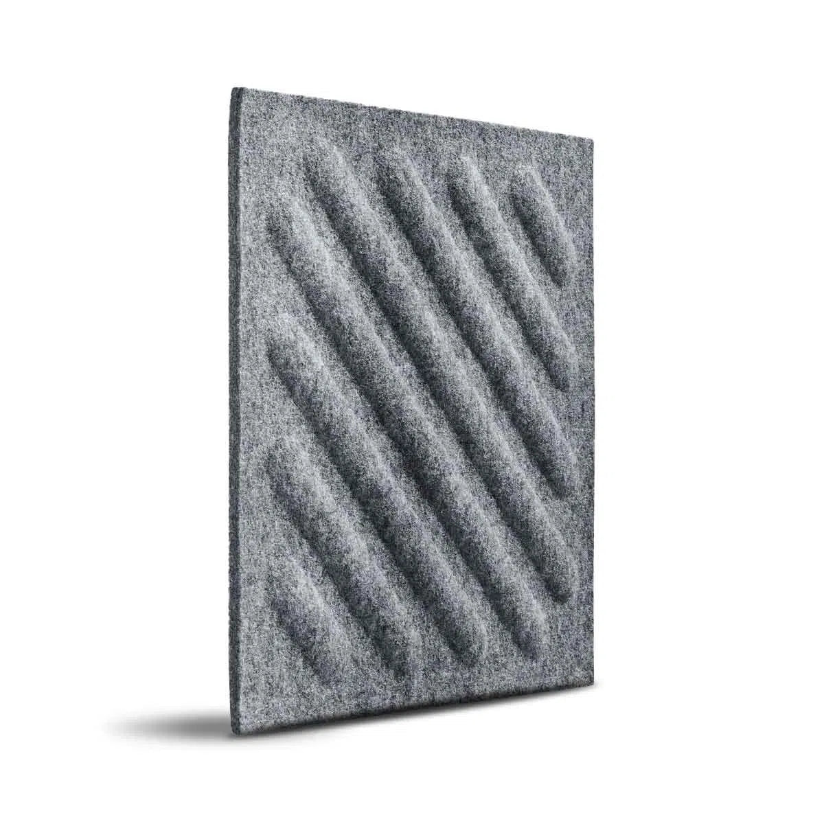 SQUARE RIFT 2 Acoustic 3D Felt Wall Panels on white bakground GREY DecorMania.eu