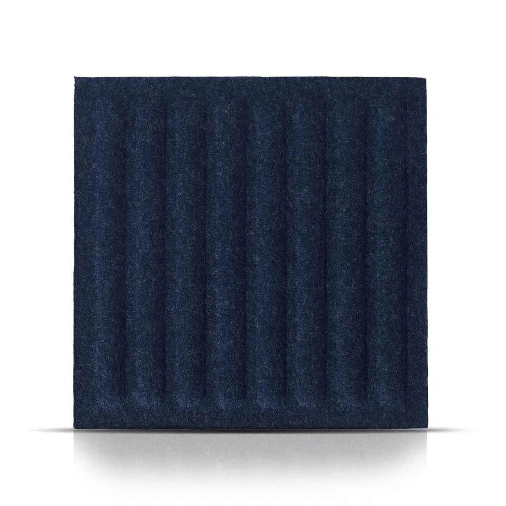 SQUARE RIFT Acoustic 3D Felt Wall Panels on white background NAVY Decormania.eu