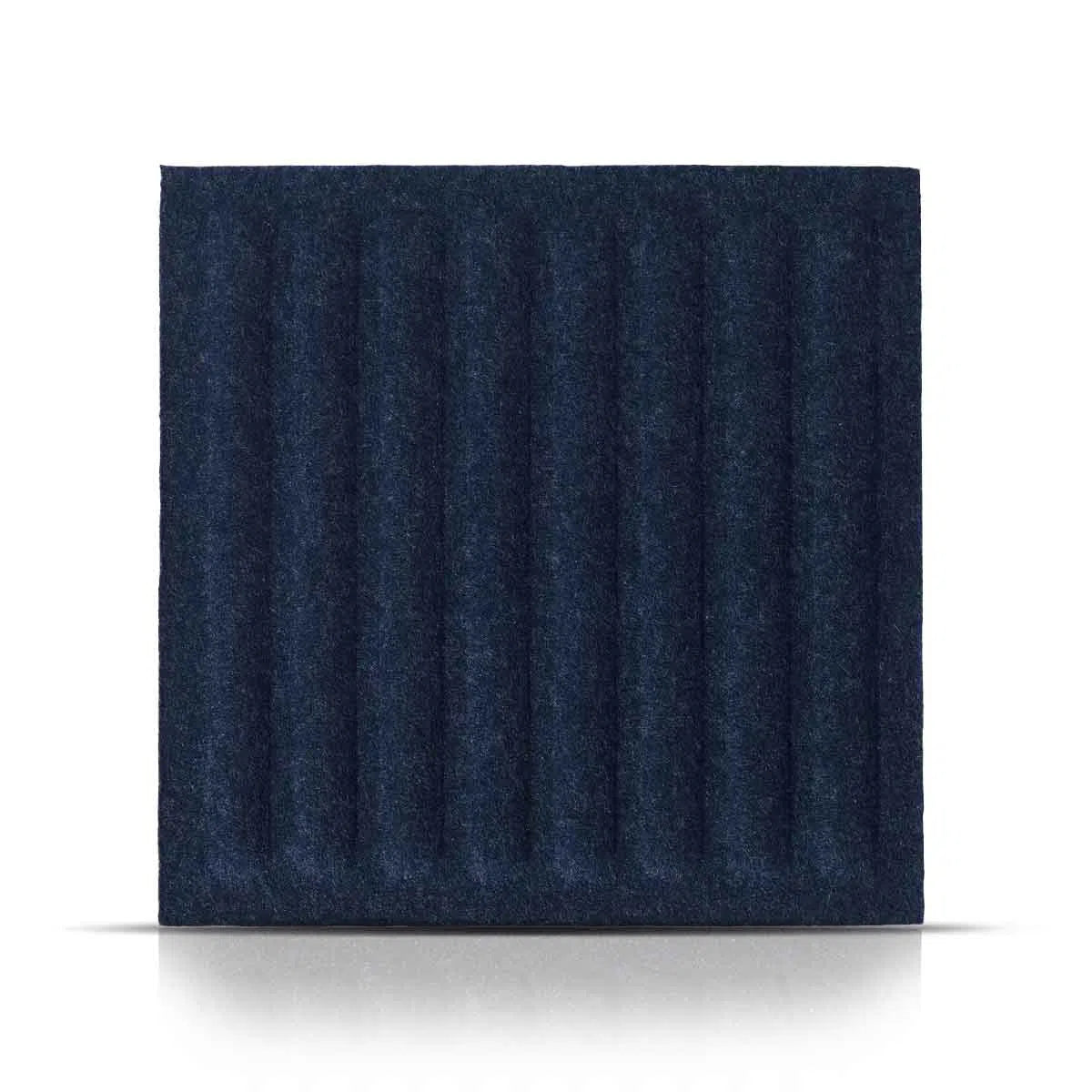 SQUARE RIFT Acoustic 3D Felt Wall Panels on white background NAVY Decormania.eu