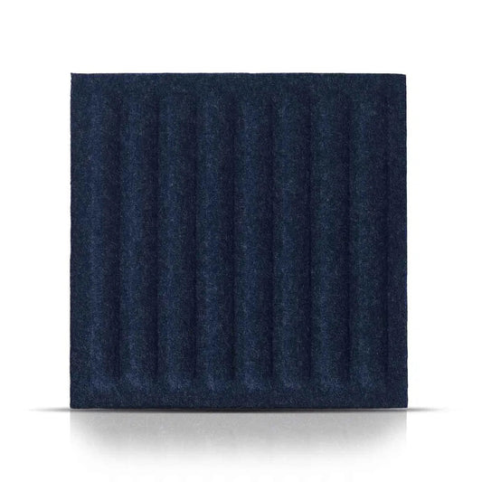 SQUARE RIFT Acoustic 3D Felt Wall Panels on white background NAVY Decormania.eu