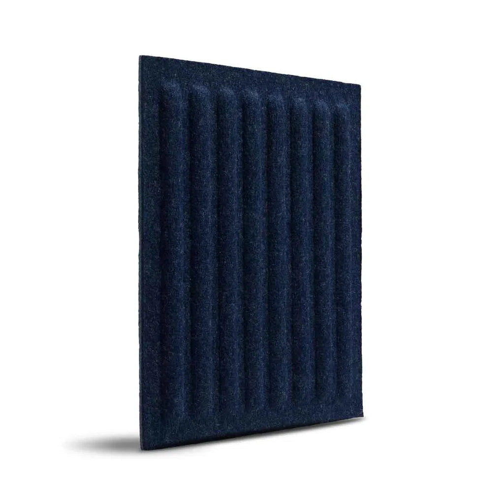 SQUARE RIFT Acoustic 3D Felt Wall Panels on white background NAVY Decormania.eu