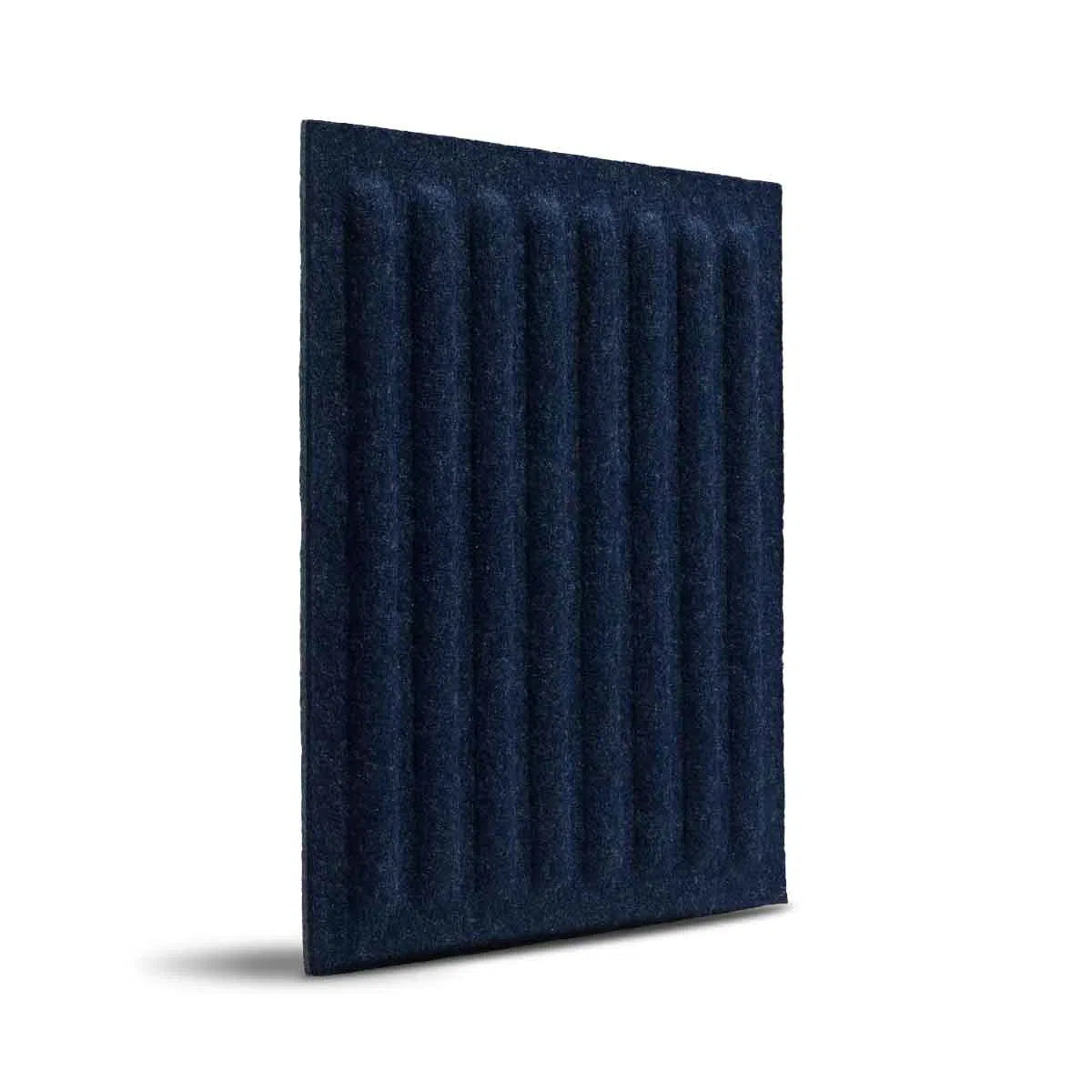 SQUARE RIFT Acoustic 3D Felt Wall Panels on white background NAVY Decormania.eu