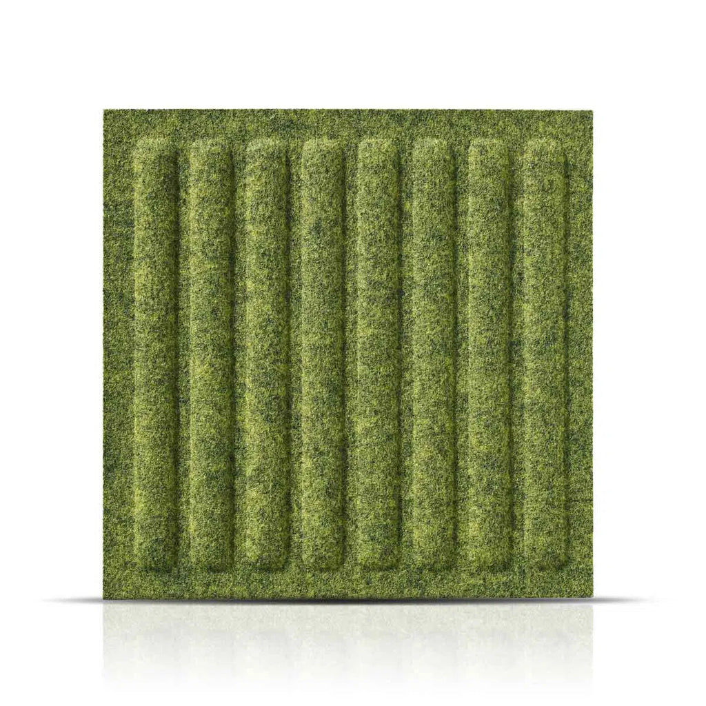 SQUARE RIFT Acoustic 3D Felt Wall Panels on white background OLIVE DecorMania.eu
