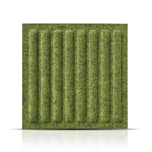 SQUARE RIFT Acoustic 3D Felt Wall Panels on white background OLIVE DecorMania.eu