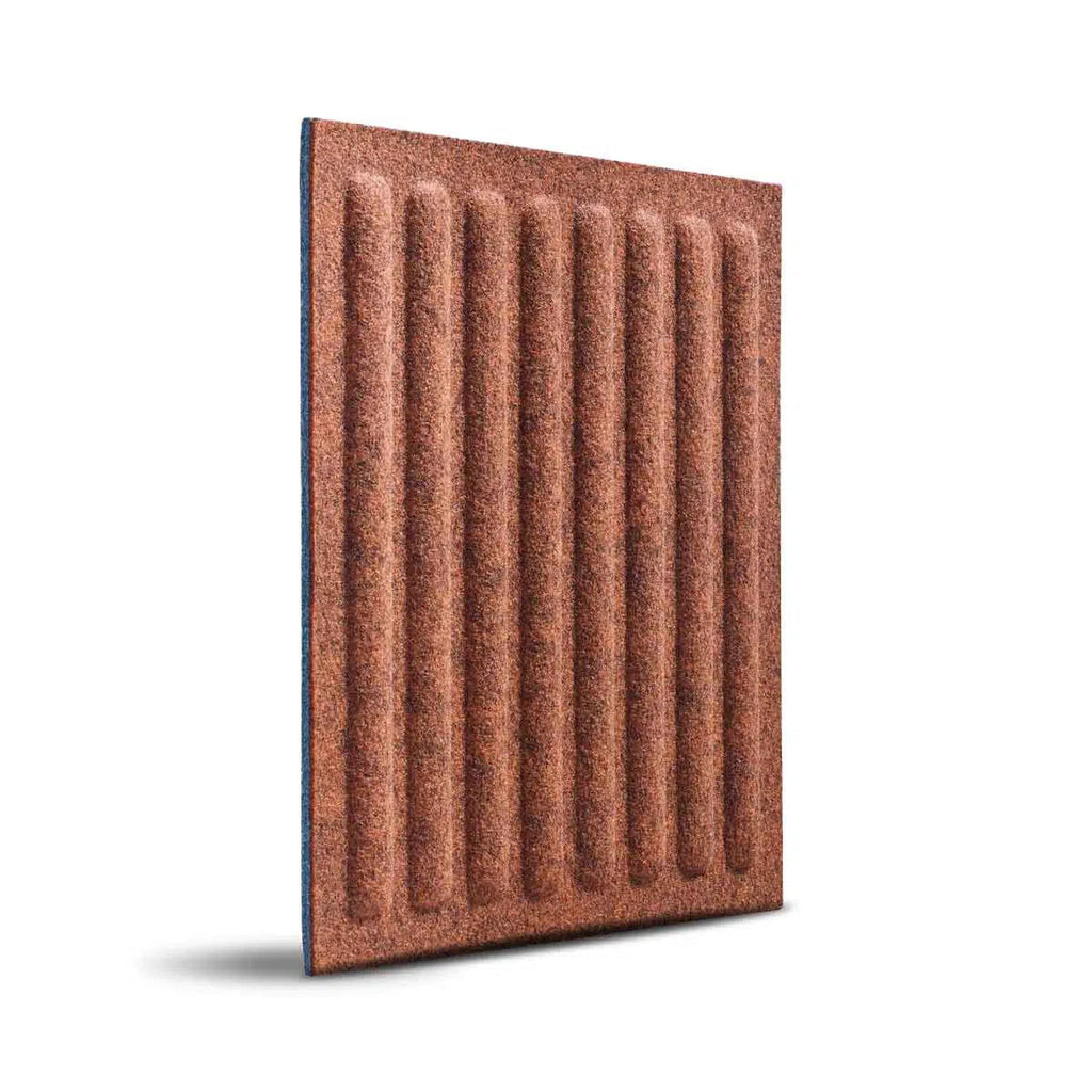 SQUARE RIFT Acoustic 3D Felt Wall Panels on white background RUSTY DecorMania.eu