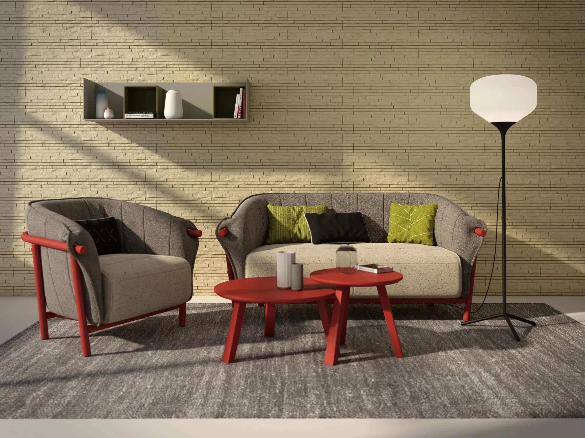 STONE Polystyrene Wall Art – 3D Decorative Panels in living room interior DecorMania.eu