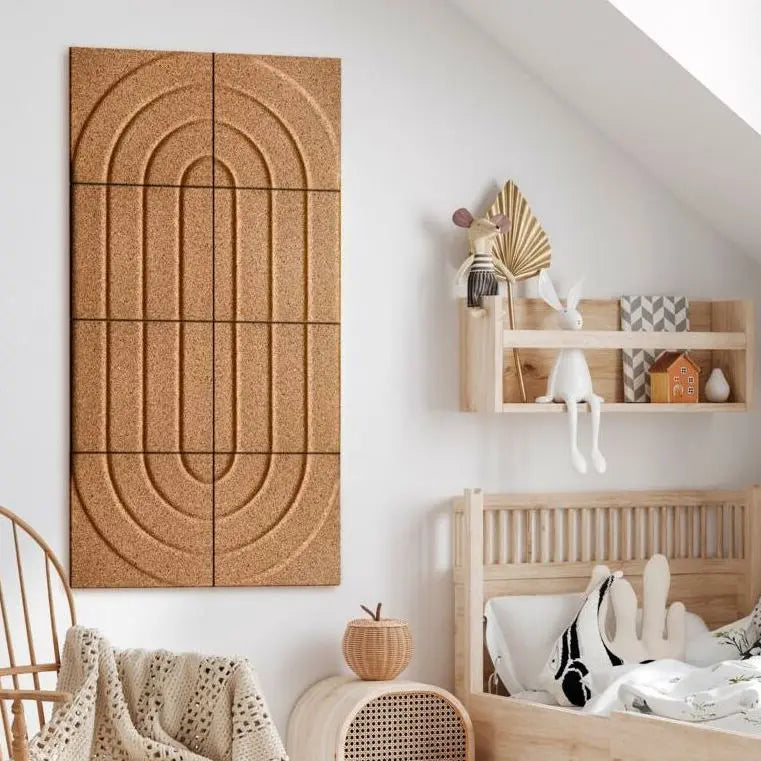 STRIPES 3D Cork Acoustic Wall Panels - box of 4 wall decor DecorMania.eu