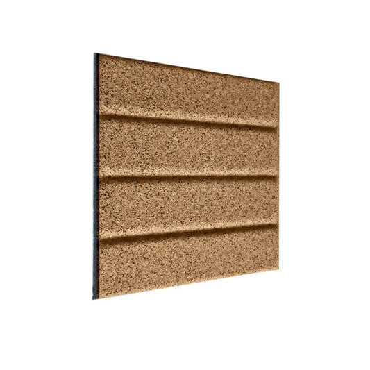 STRIPES 3D Cork Acoustic Wall Panels - box of 4 on white background DecorMania.eu